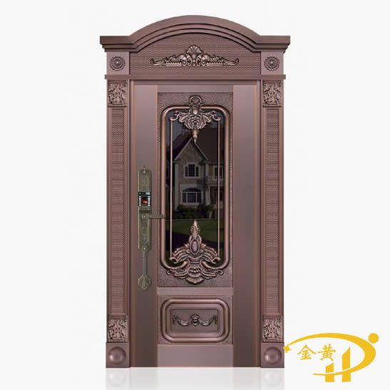 圓弧門頭玻璃銅門