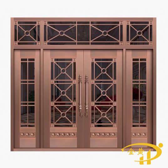 四開玻璃銅門